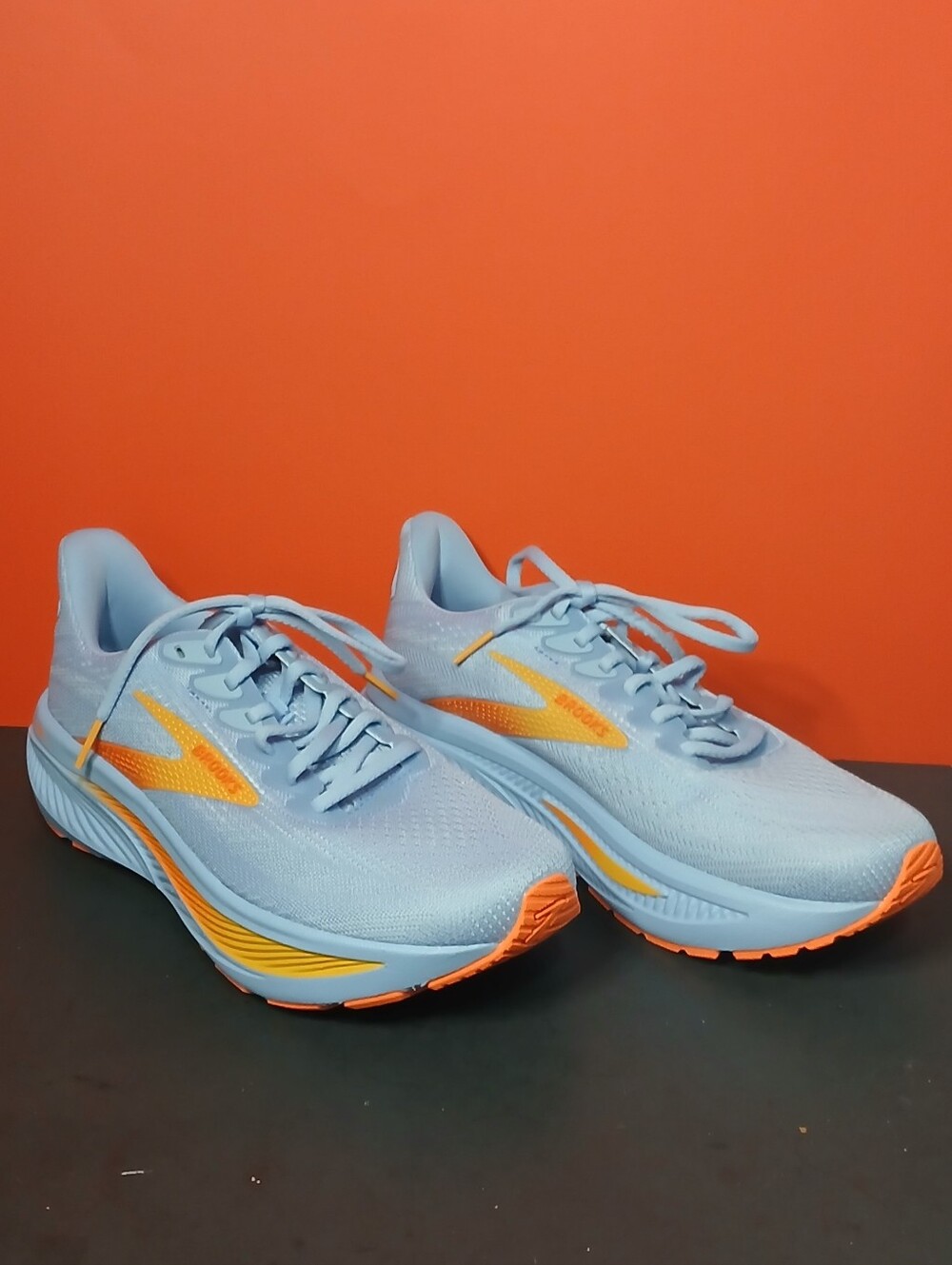 Light Blue and Orange Women's Running Sneakers Brooks,7.5